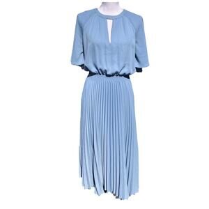 MNG Suit Dusty Blue Pleated Dress Small